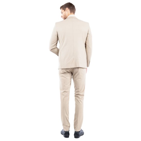 NEW 4-Way Stretch 3-Piece Men's Suit, Tan - Picture 5 of 9